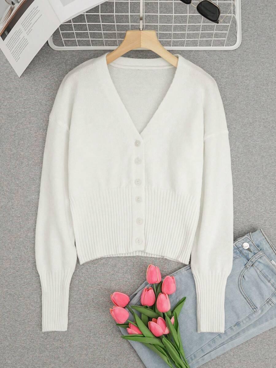 rozpinany sweter v neck