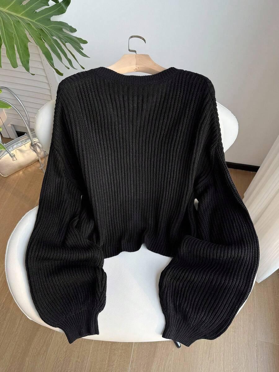 CZARNY ROZPINANY SWETER