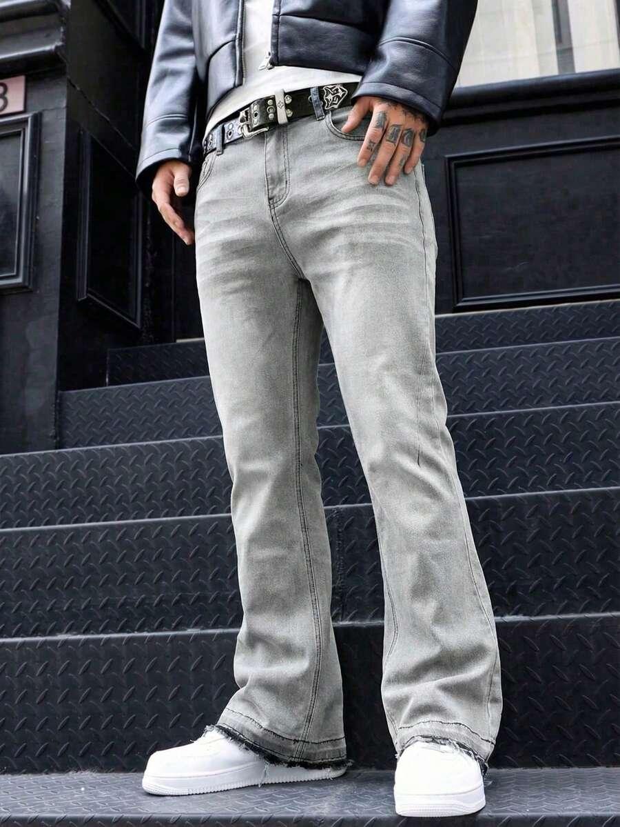 szare spodnie jeans
