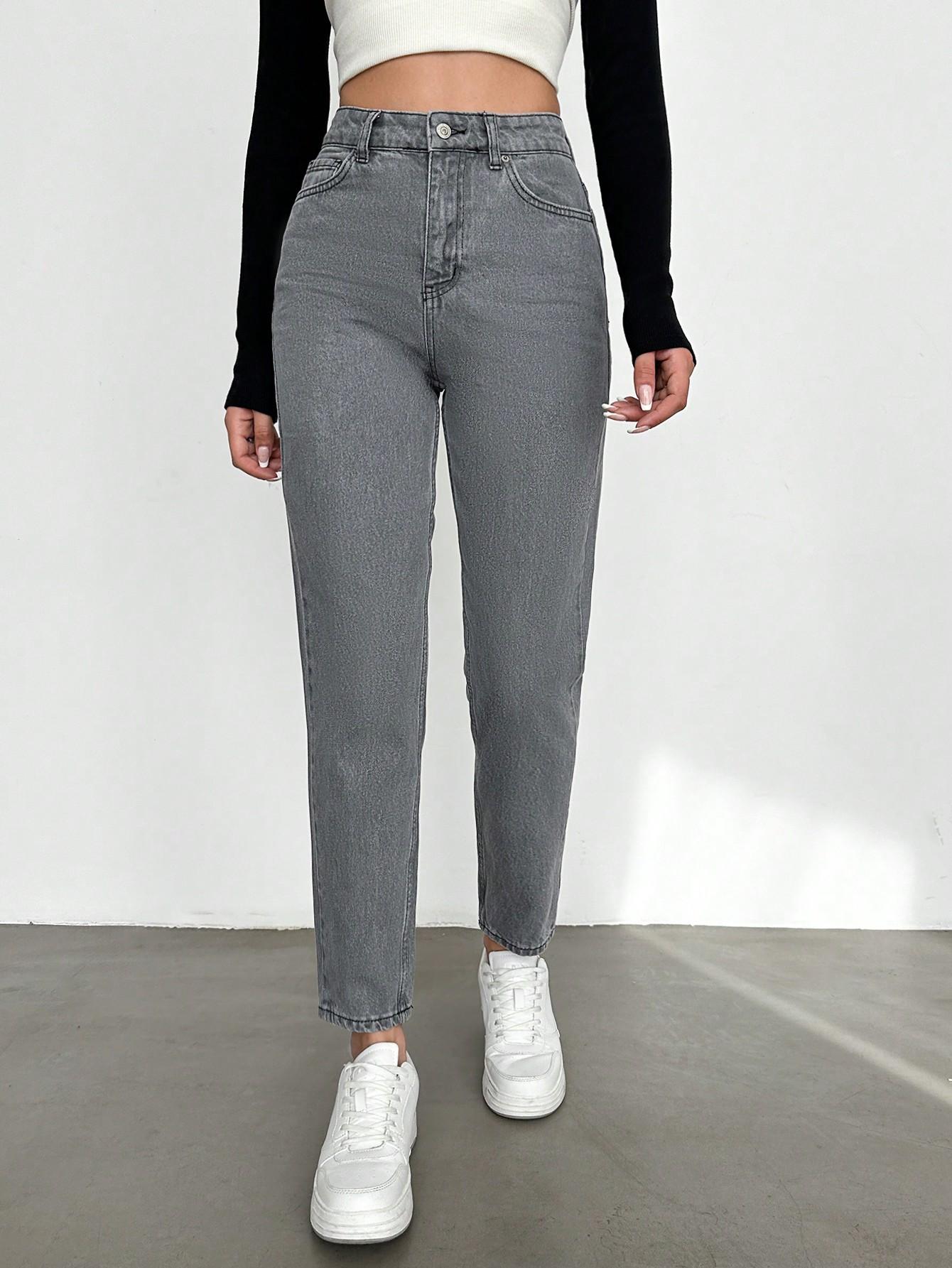 SZARE SPODNIE JEANS