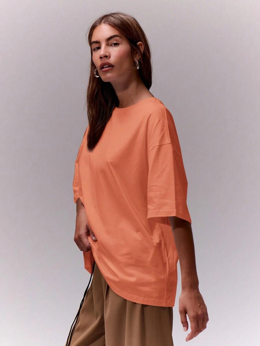 pomarańczowy t-shirt casual