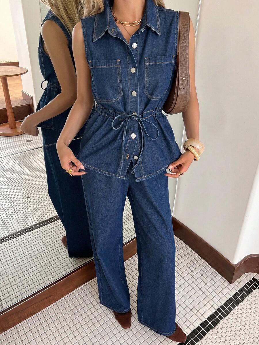 top spodnie komplet jeans