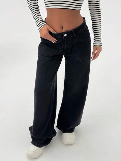 czarne spodnie jeans 