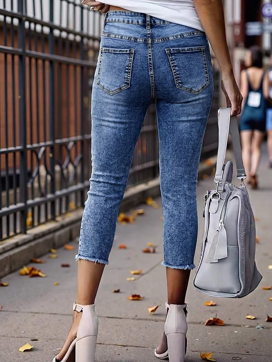 spodnie rurki jeans ripped