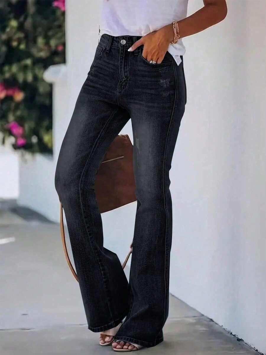 CZARNE SPODNIE JEANS