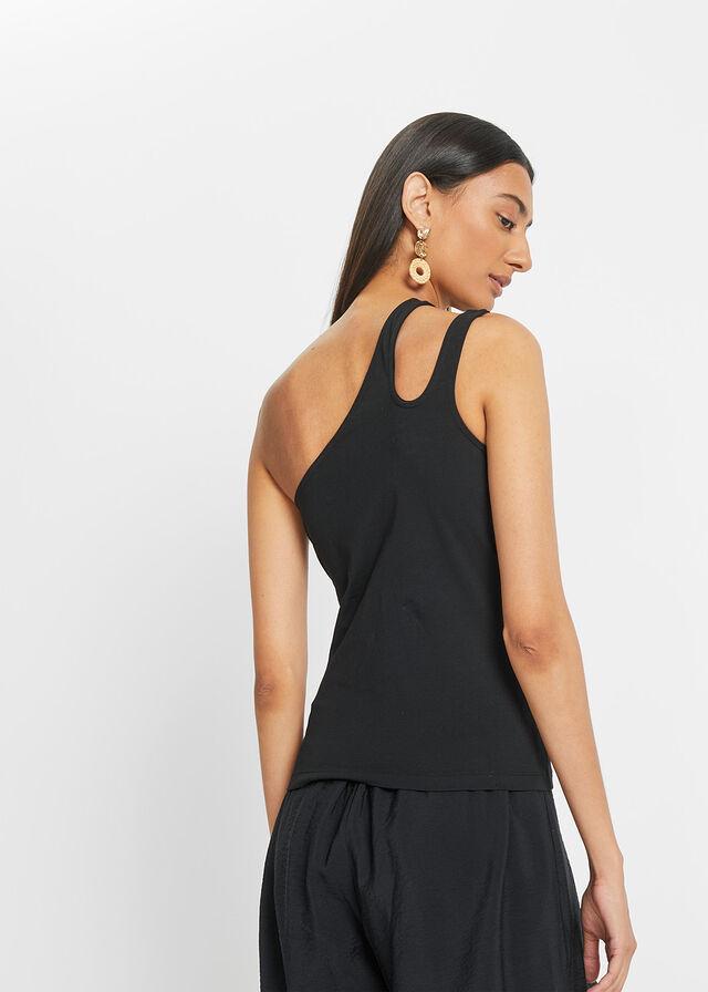 CZARNY ASYMETRYCZNY TOP BASIC