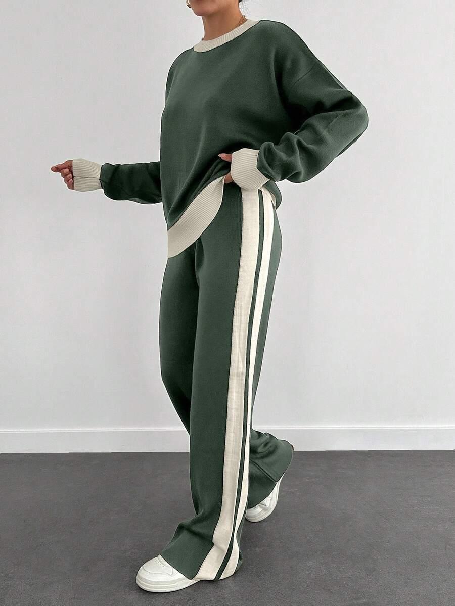 komplet sweter spodnie