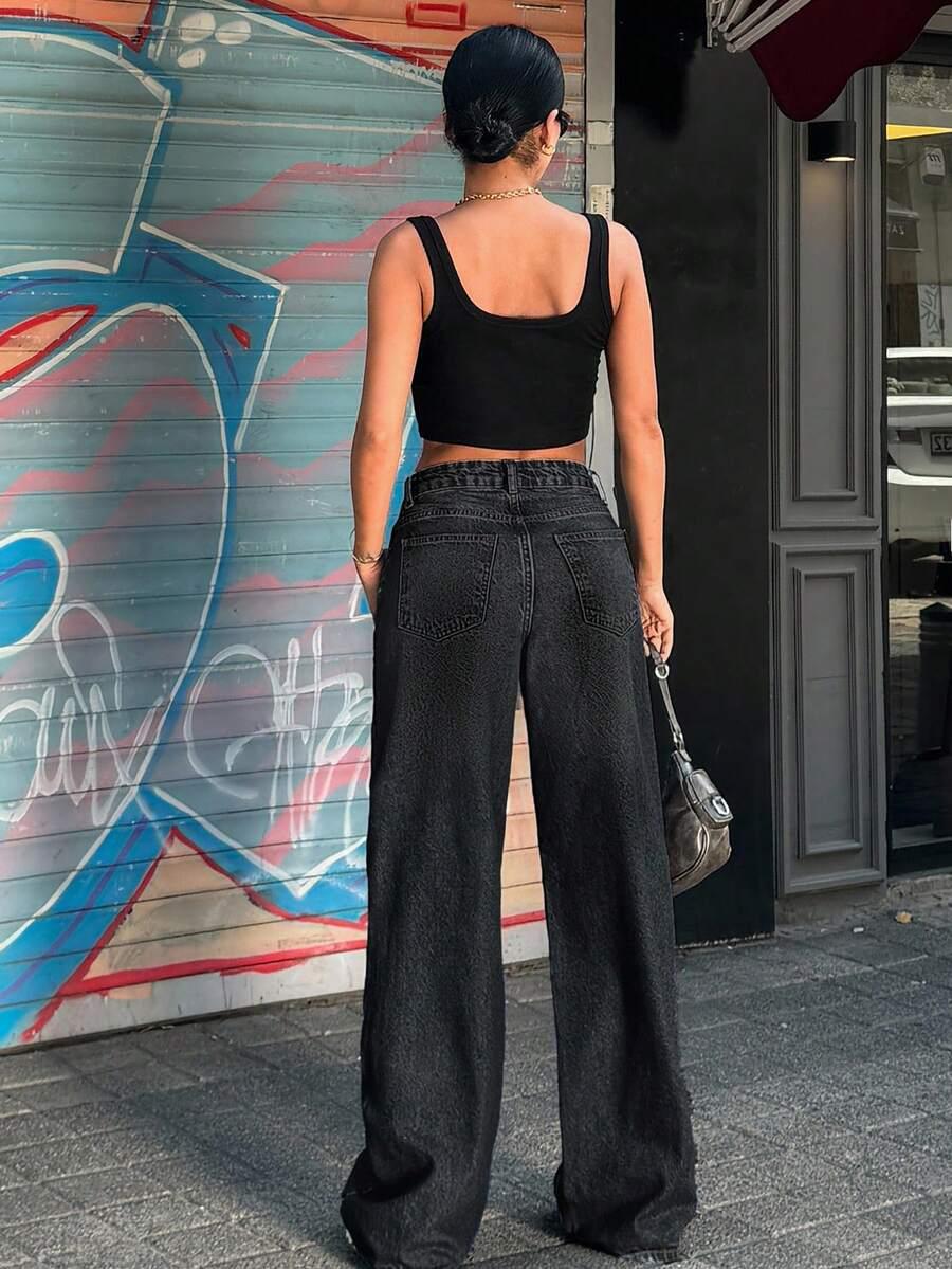 czarne spodnie jeans