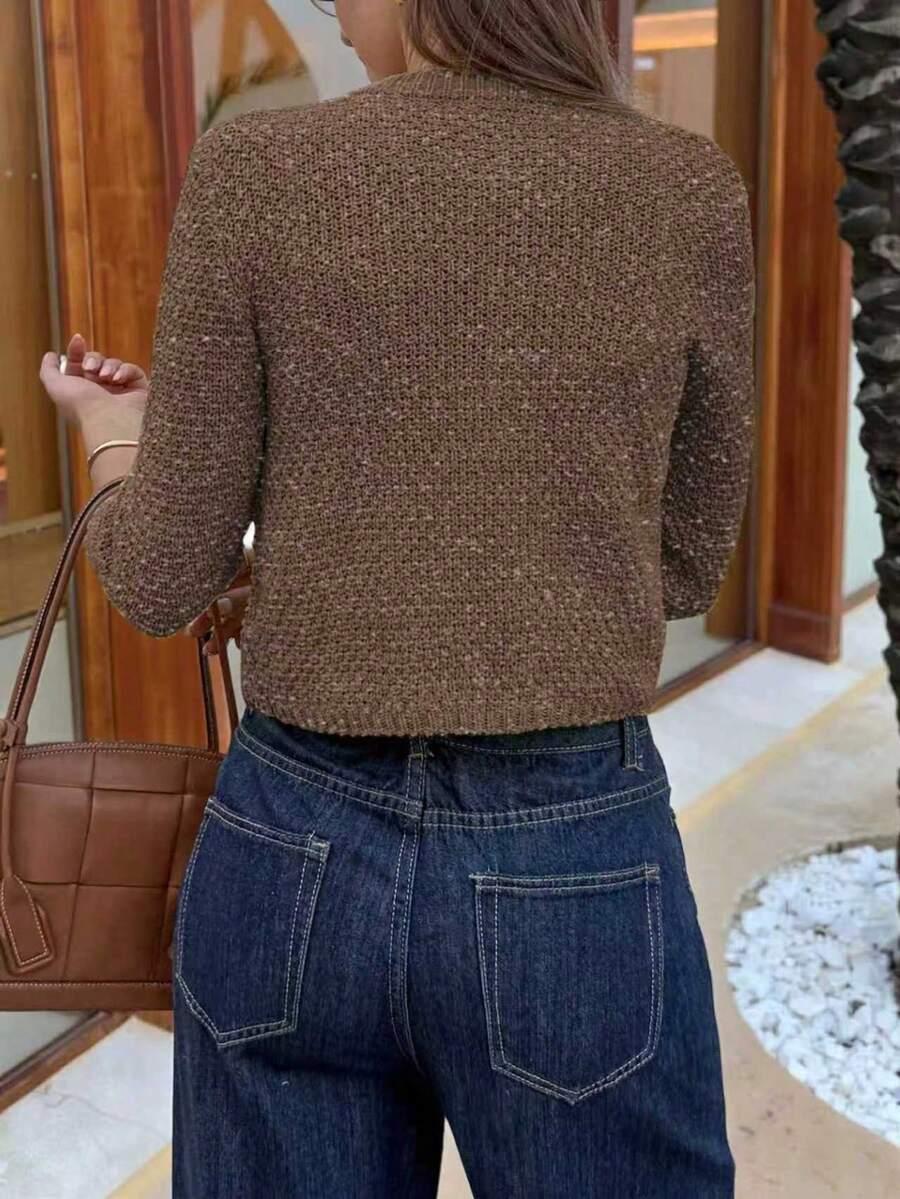 BRĄZOWY SWETER KARDIGAN