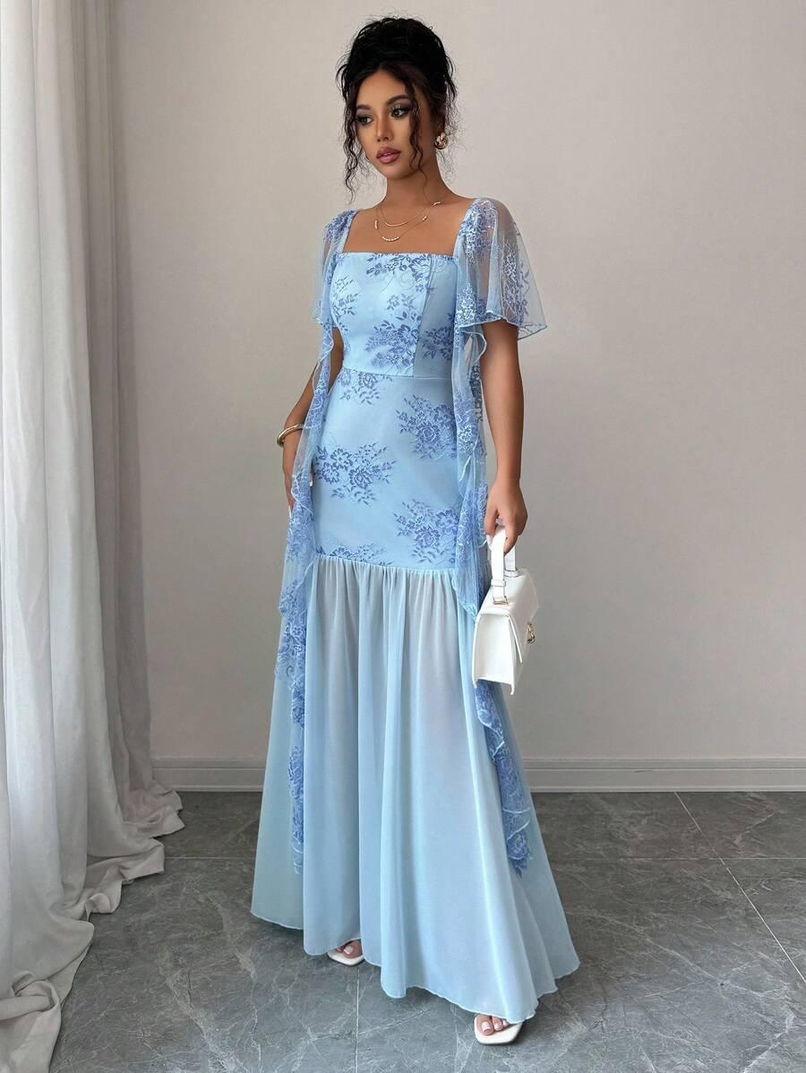 NIEBIESKA MAXI SUKIENKA