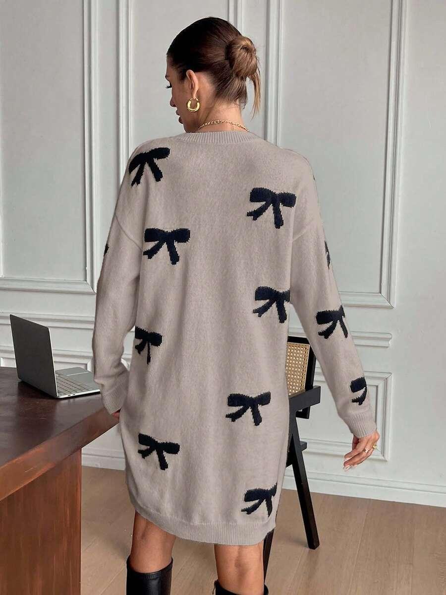 beżowa dzianinowa sukienka 