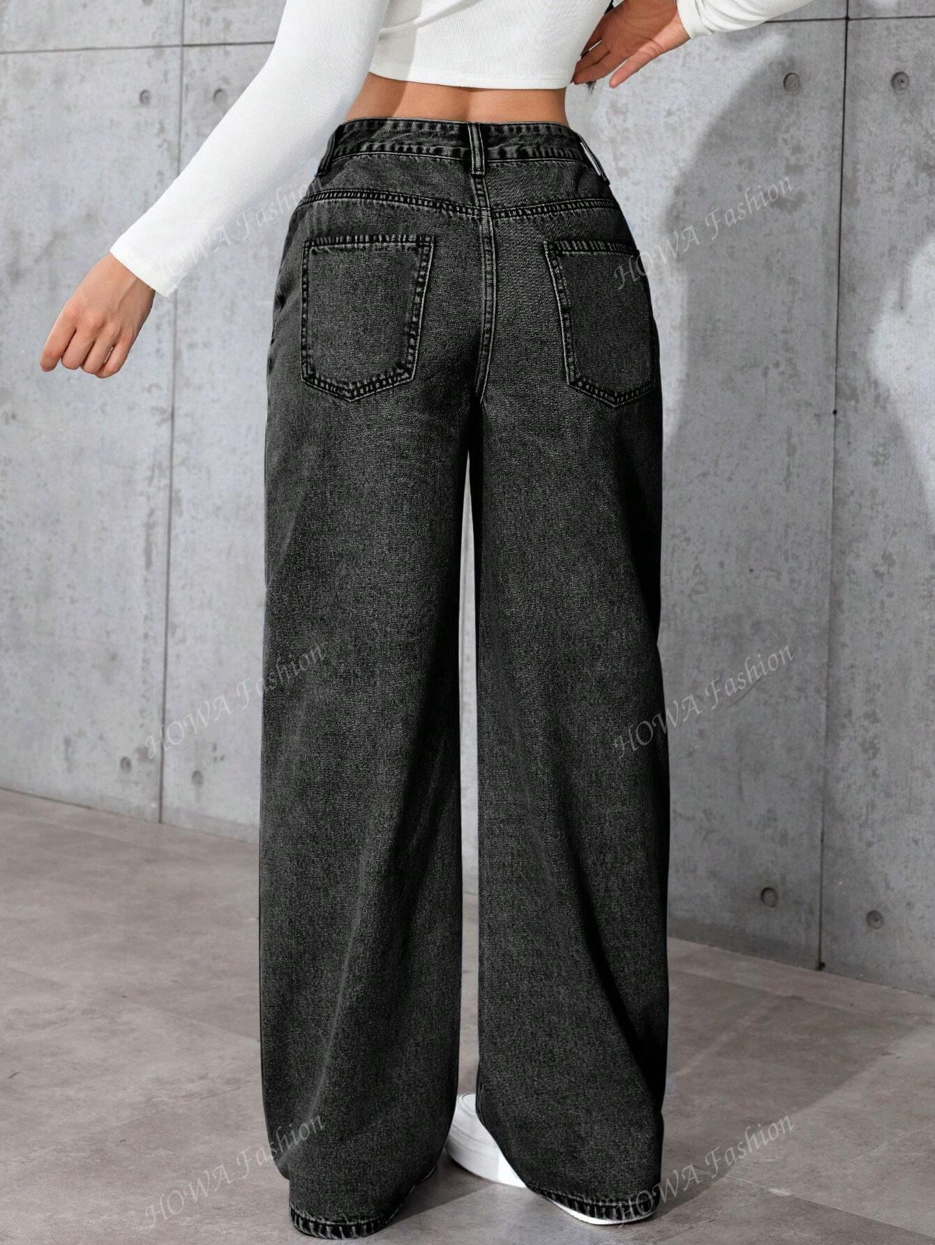 SZARE SPODNIE JEANS 