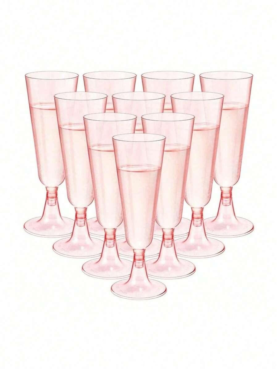 różowy plastikowy kieliszek 3-pack