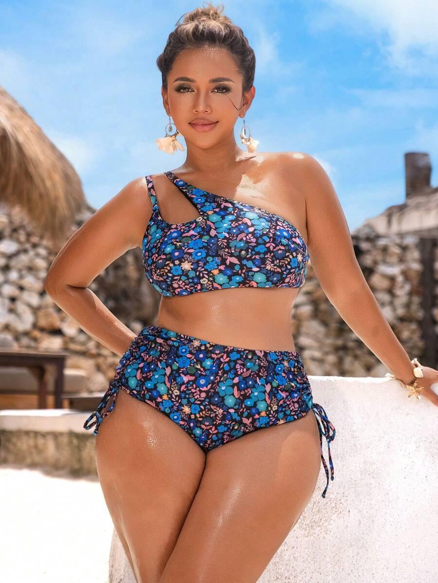 góra od bikini asymetria print