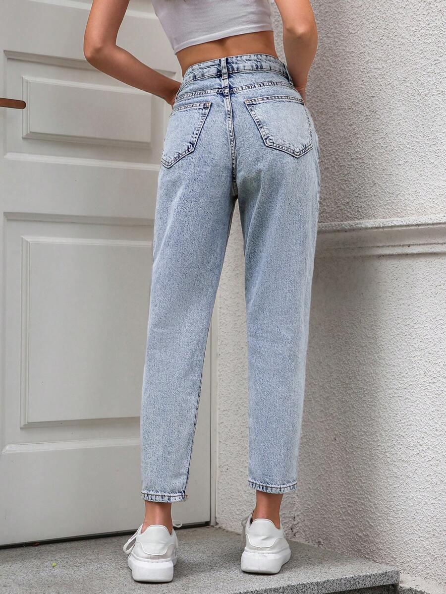 SPODNIE JEANS KIESZENIE ZAMEK