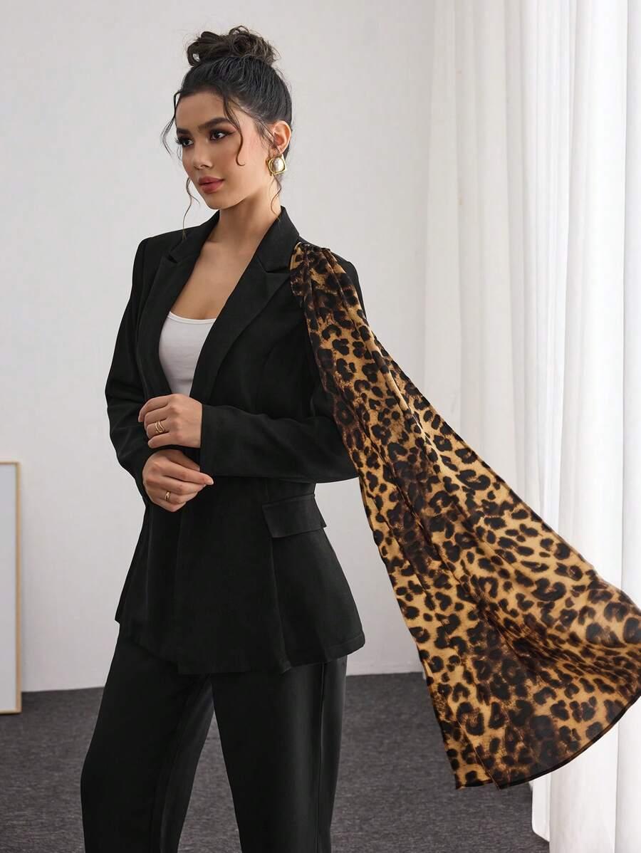 CZARNA MARYNARKA ANIMAL PRINT