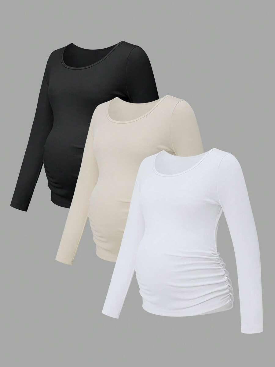 BLUZKA CIĄŻOWA DŁUGI RĘKAW 3-PACK