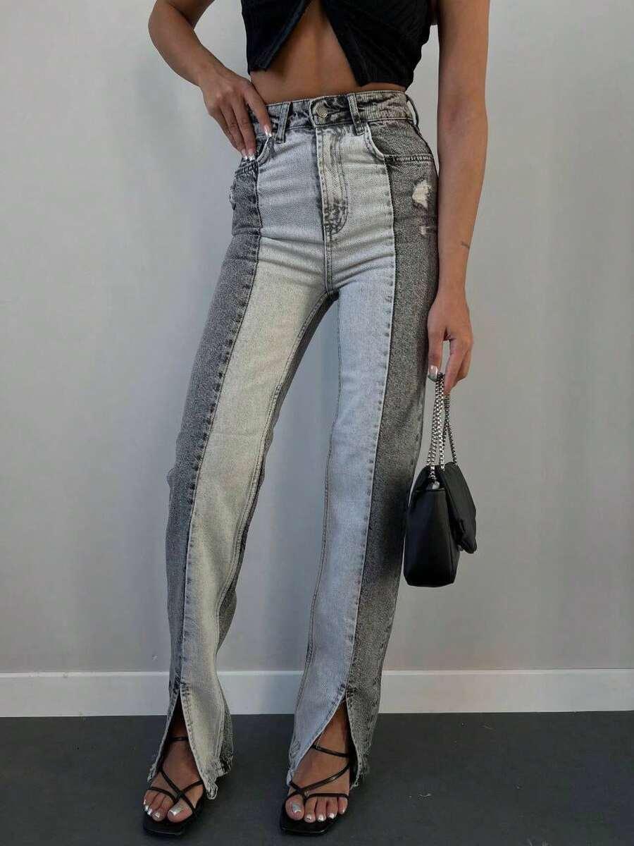 SZARE SPODNIE JEANS