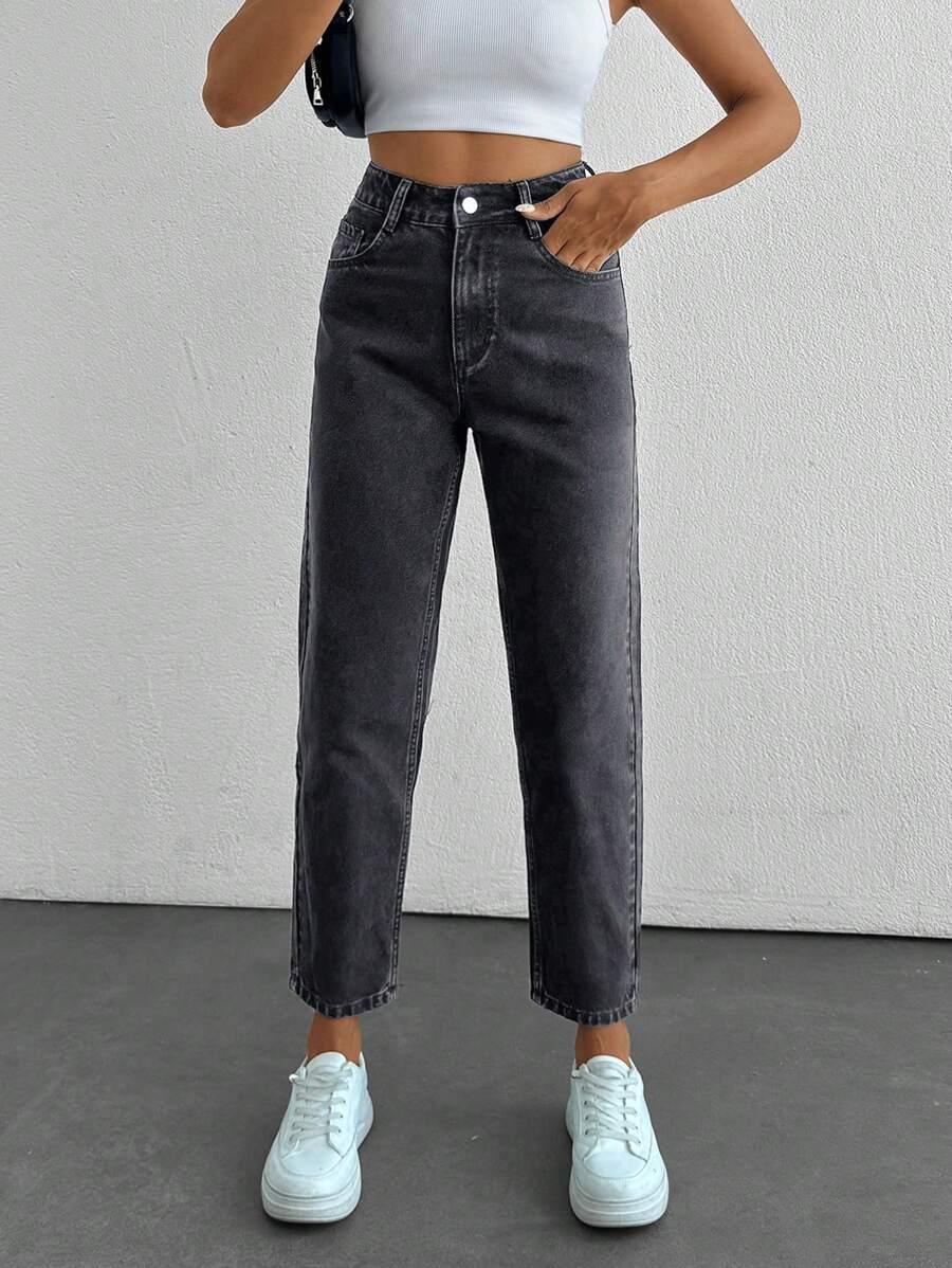 CZARNE SPODNIE JEANS