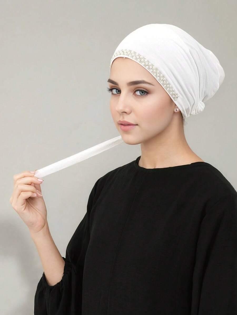 biały turban na głowę