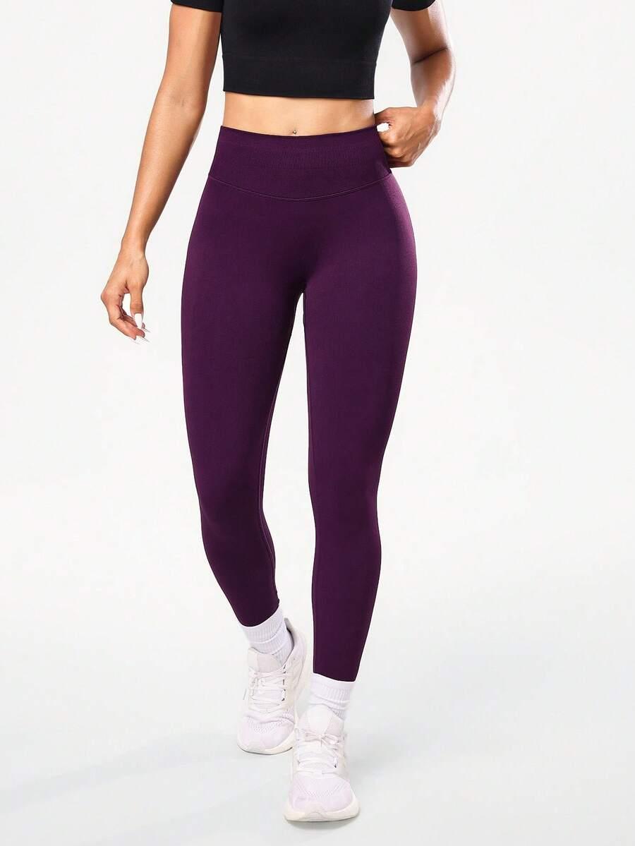 FIOLETOWE LEGGINSY WYSOKI STAN