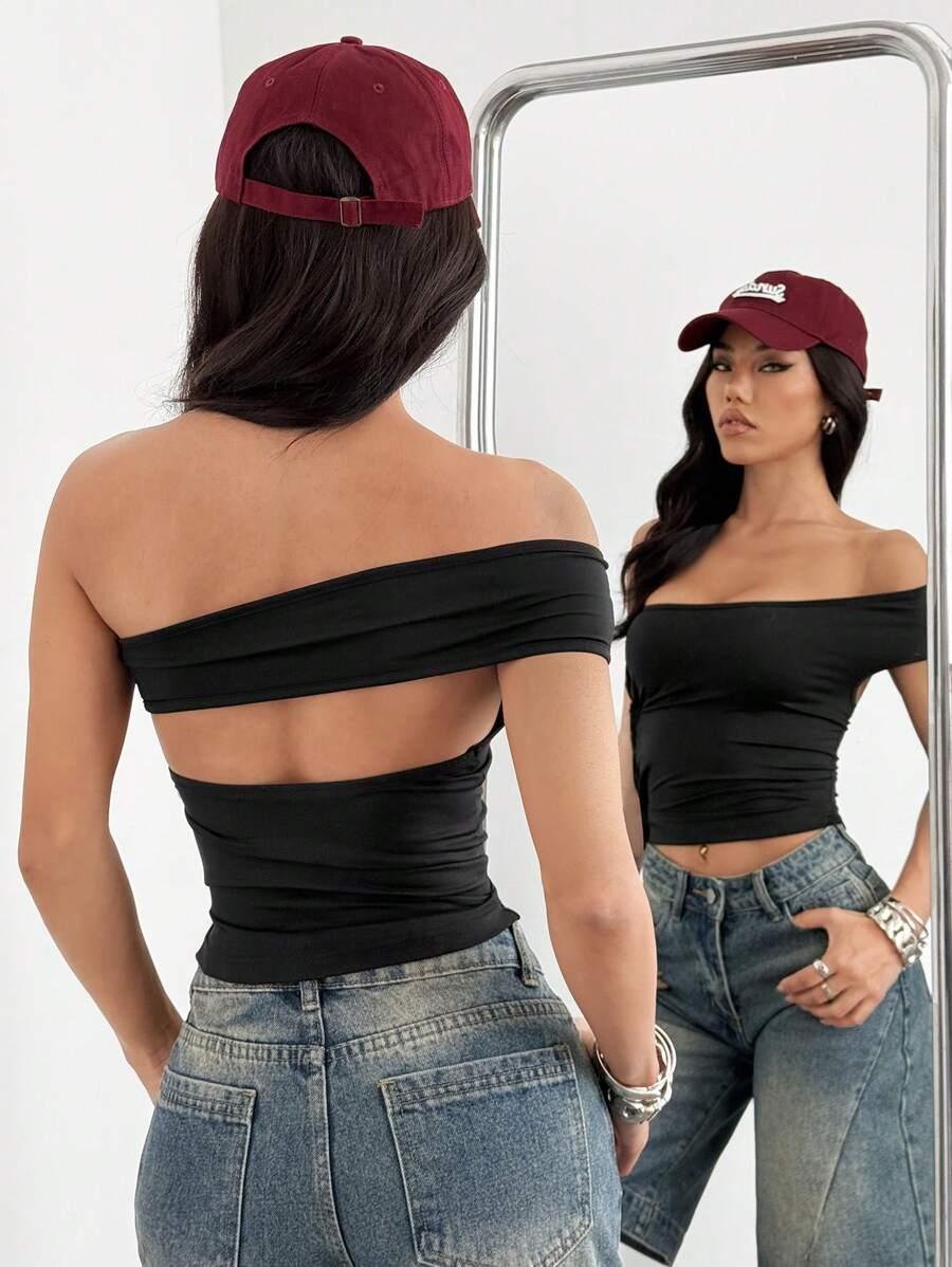 CZARNY TOP CASUAL