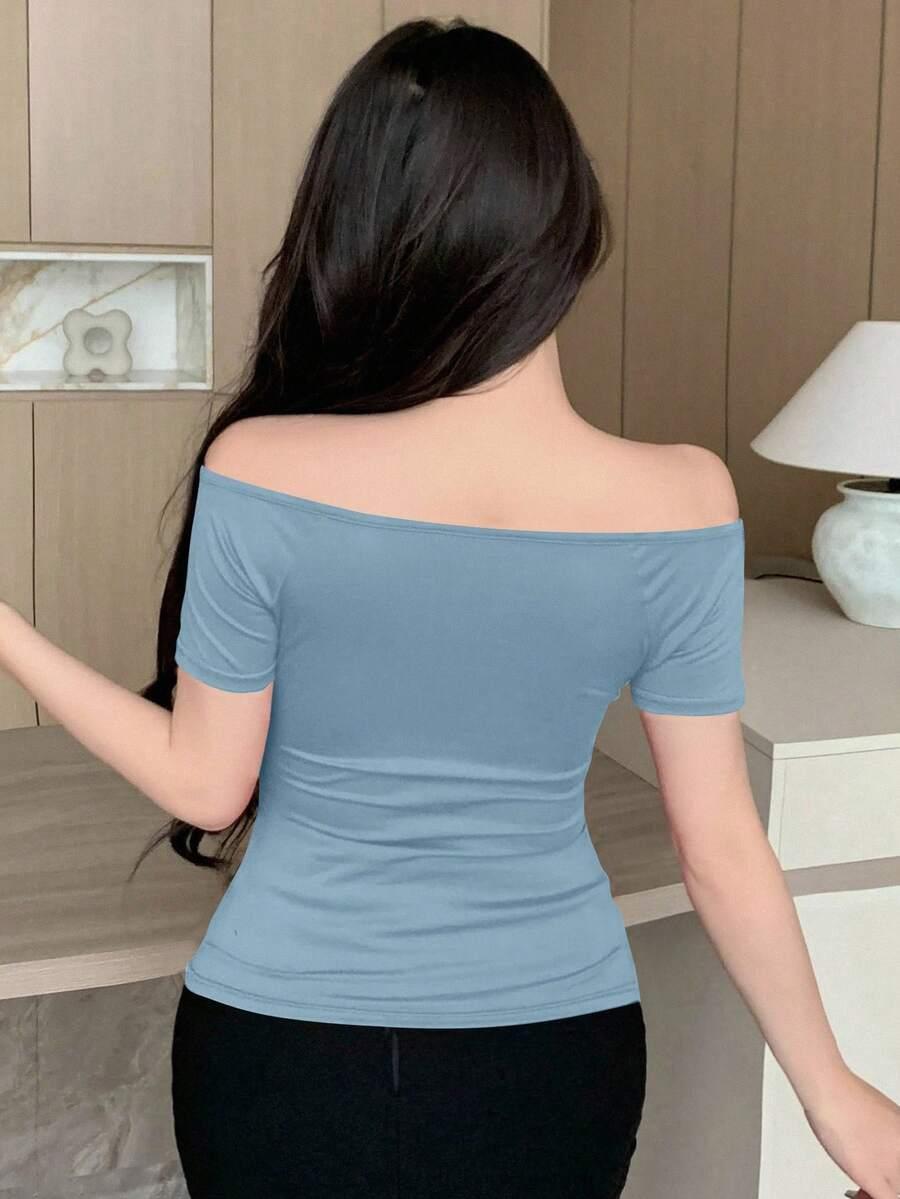 niebieska bluzka v-neck 