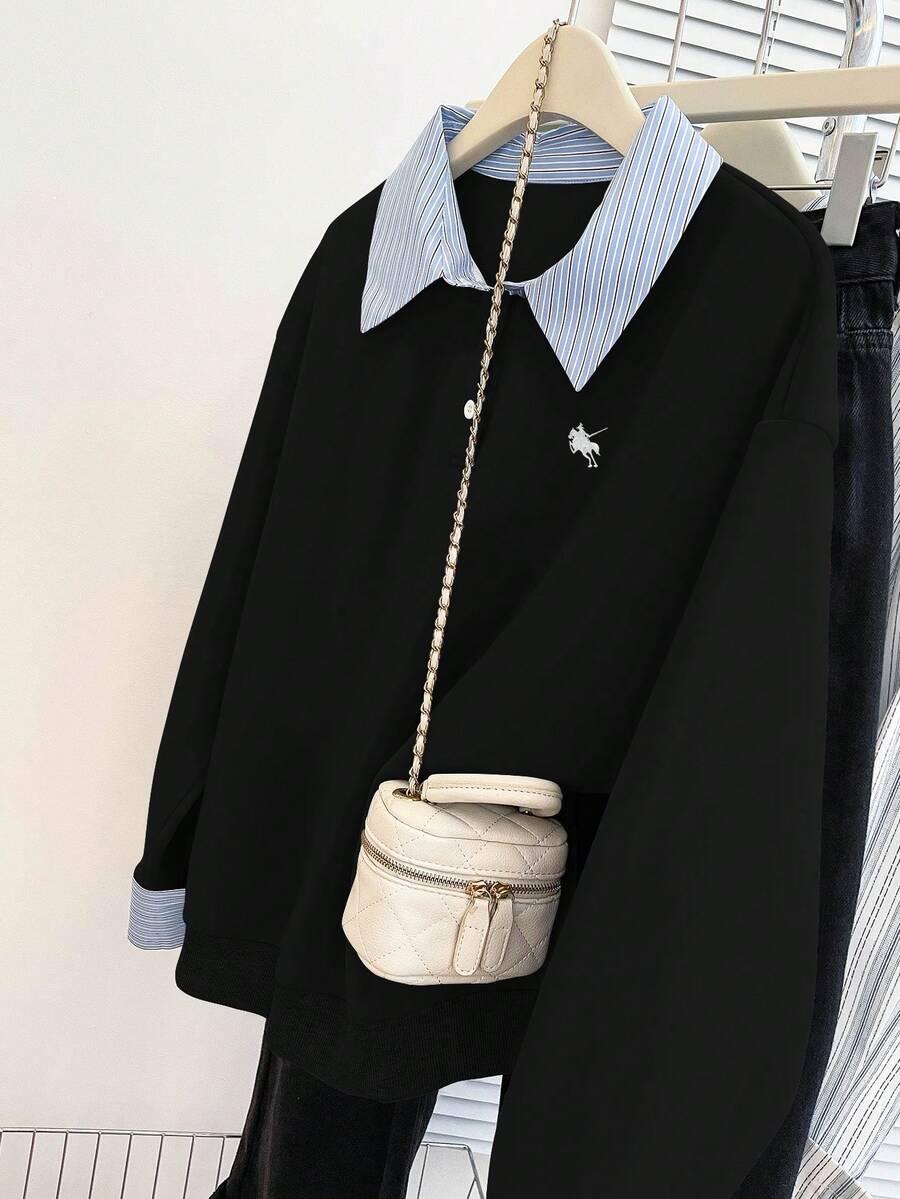 BLUZA ŁĄCZENIE KOŁNIERZYK