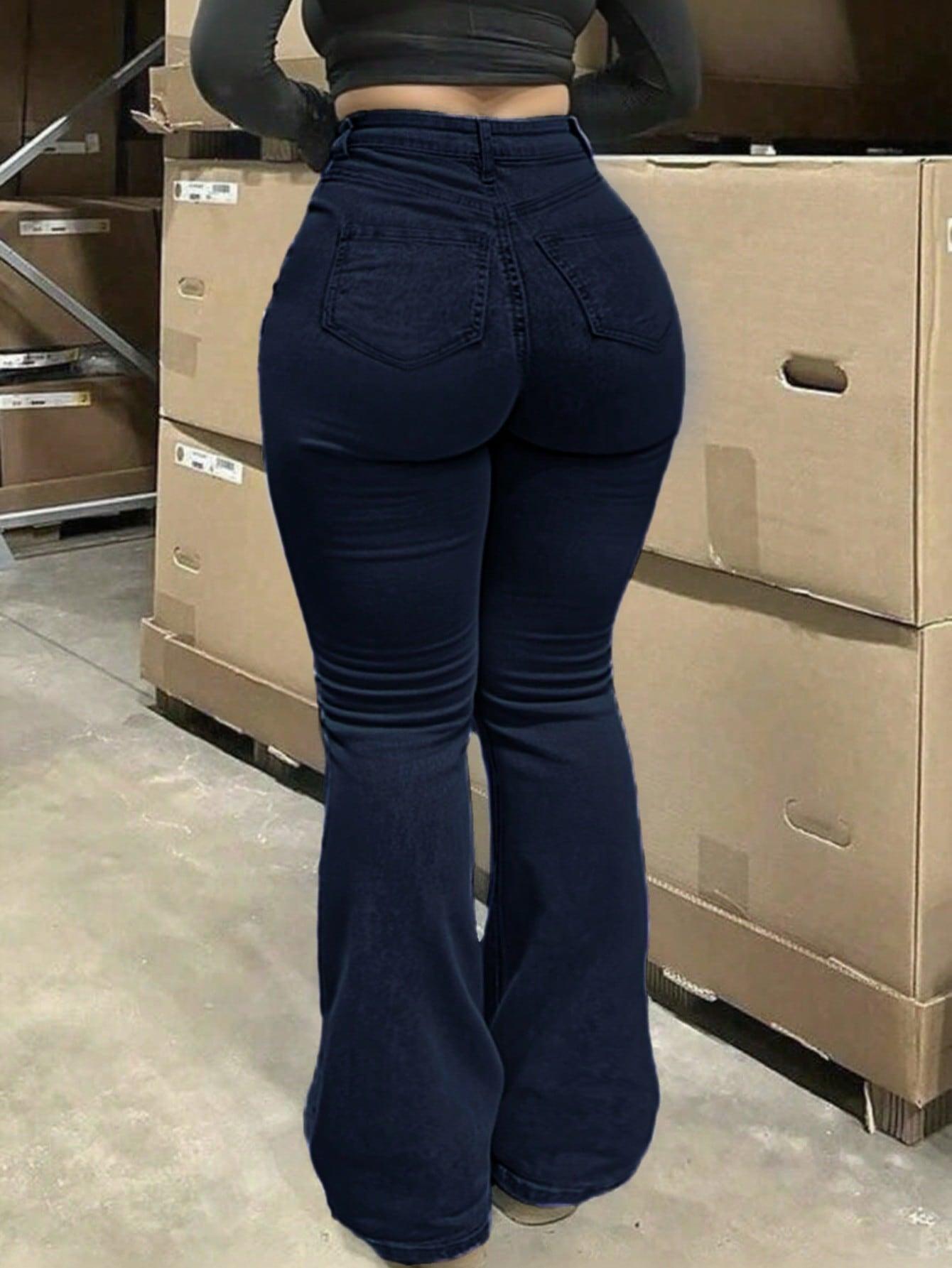 GRANATOWE SPODNIE JEANS