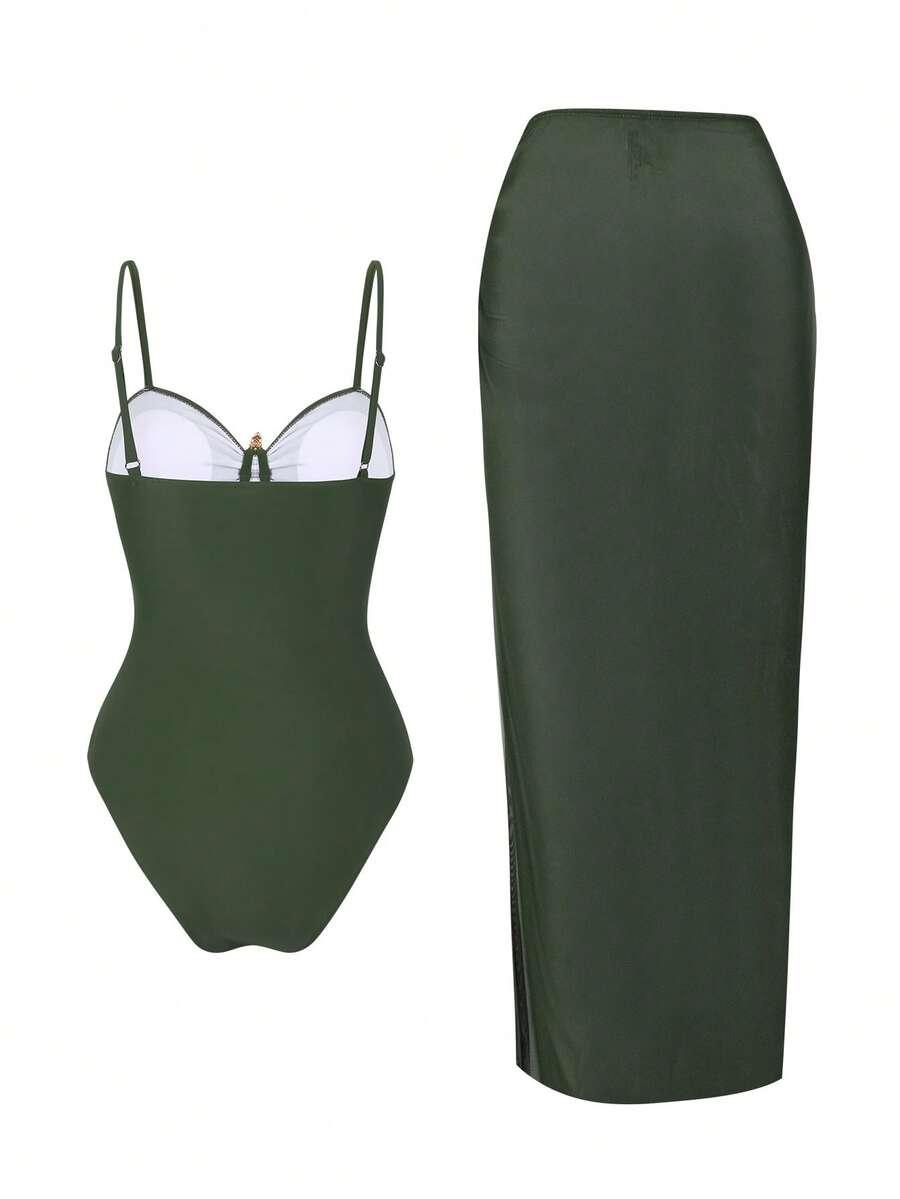 jednoczęściowy strój kąpielowy sarong komplet