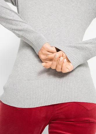 SWETER DAMSKI V-DEKOLT BAWEŁNIANY