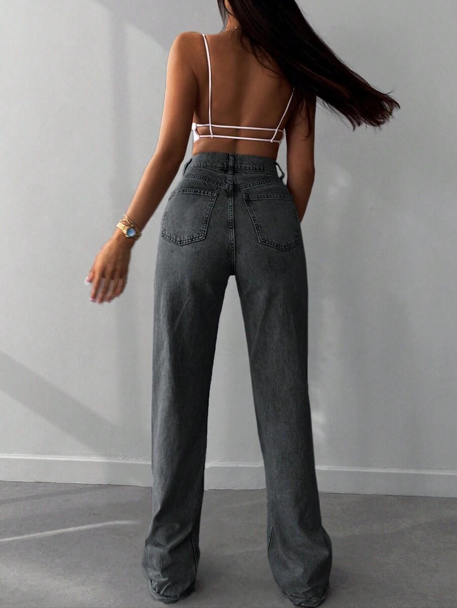 SZARE SPODNIE JEANS