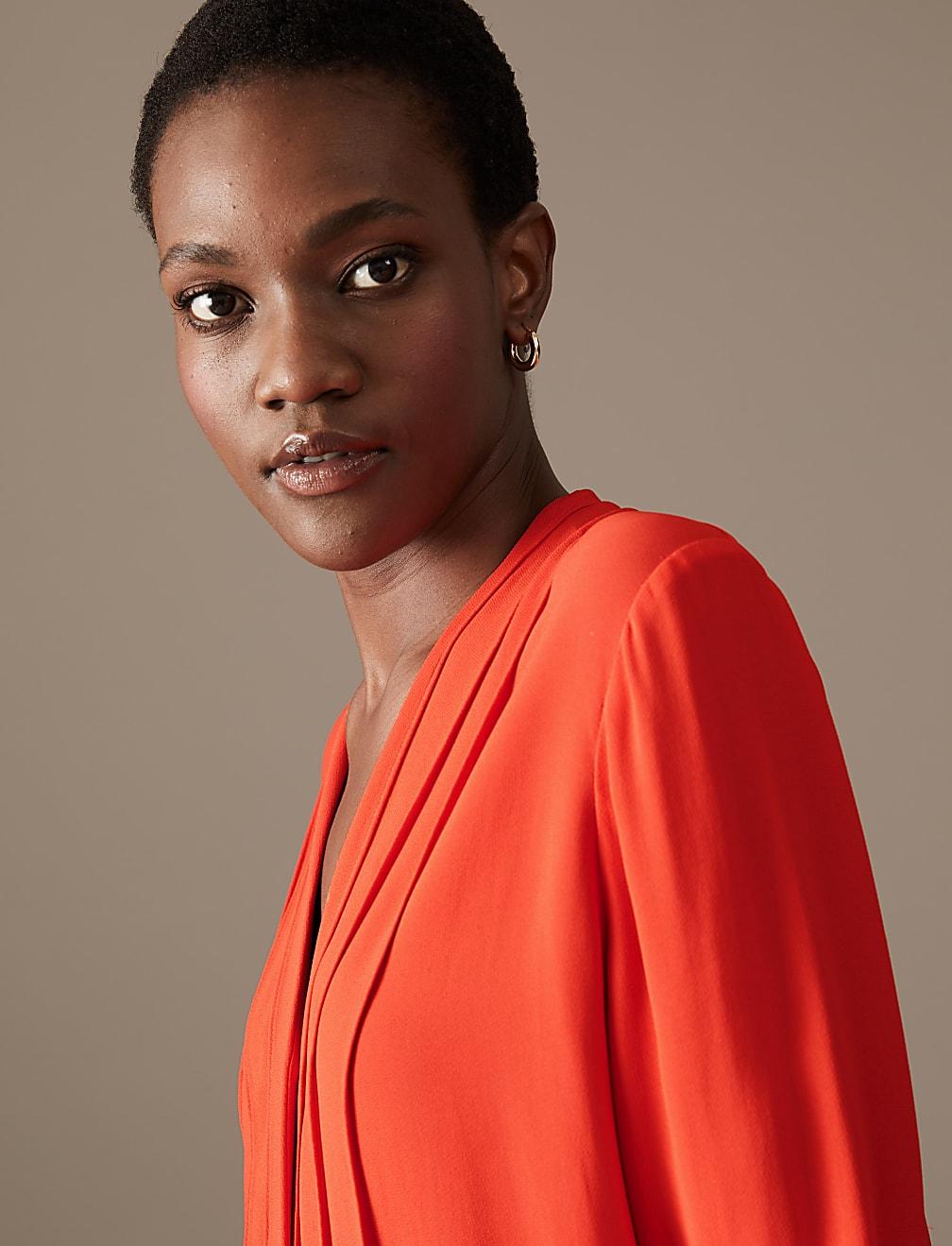 BLUZKA V-NECK DŁUGI RĘKAW T50-2081T-P0