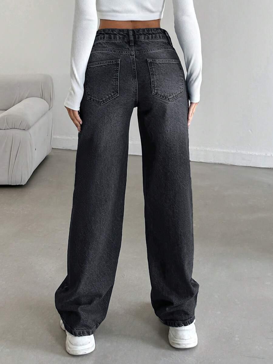 CZARNE SPODNIE JEANS