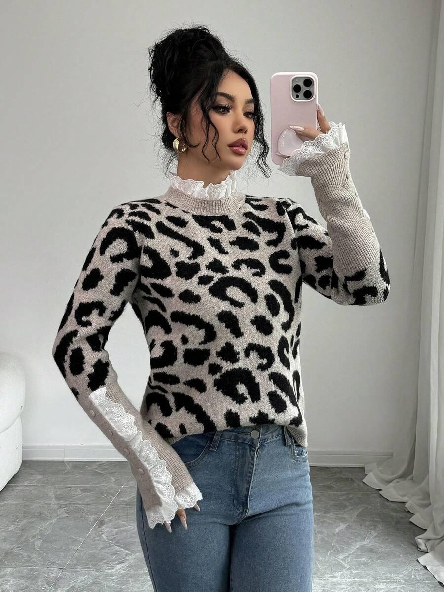 SWETER ANIMAL PRINT KORONKA