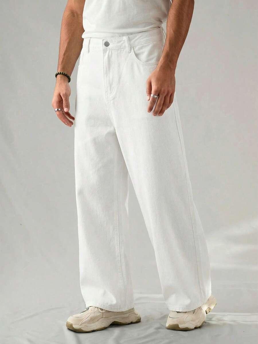 BIAŁE SPODNIE JEANS
