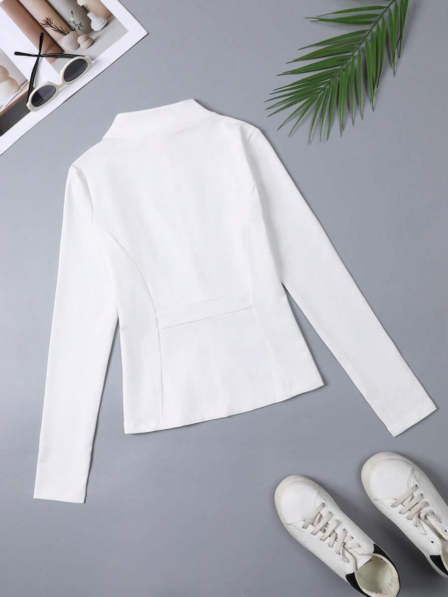 BIAŁA SPORTOWA BLUZA ZAPINANA