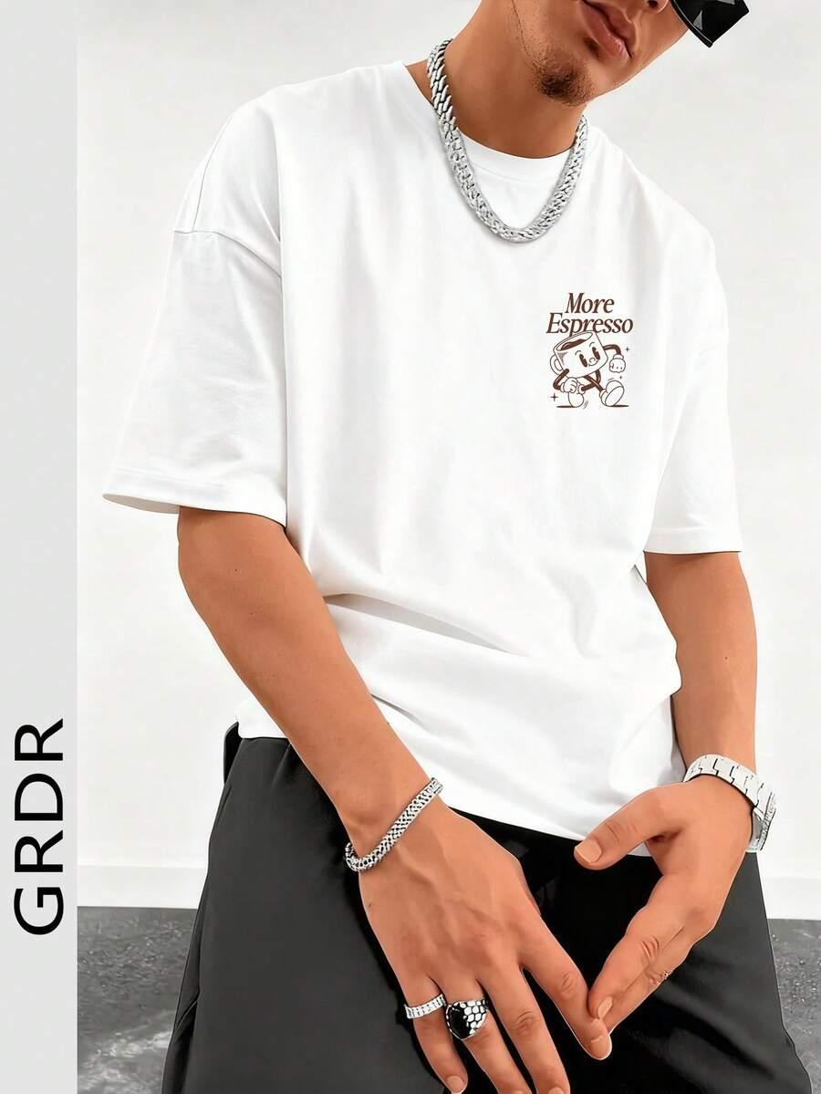 BIAŁY T-SHIRT NADRUK