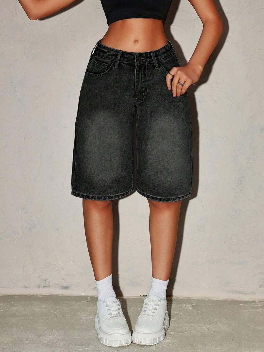 CZARNE BERMUDY JEANS