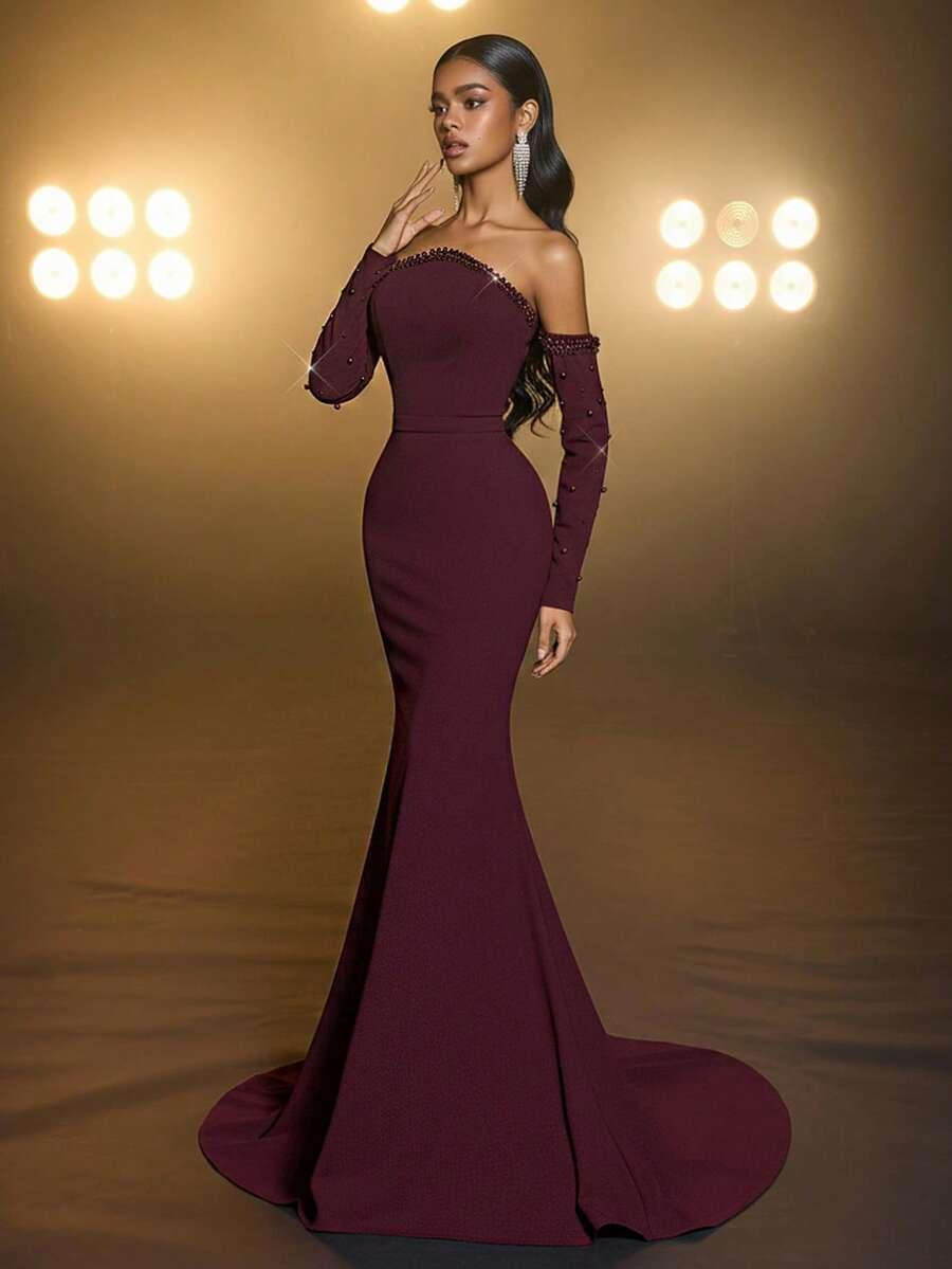BORDOWA MAXI SUKIENKA 