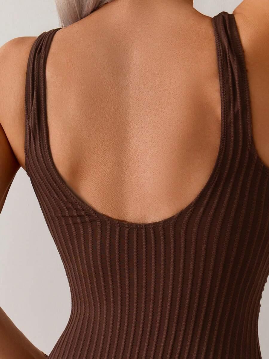 BRĄZOWY JEDNOCZĘŚCIOWY STRÓJ KĄPIELOWY