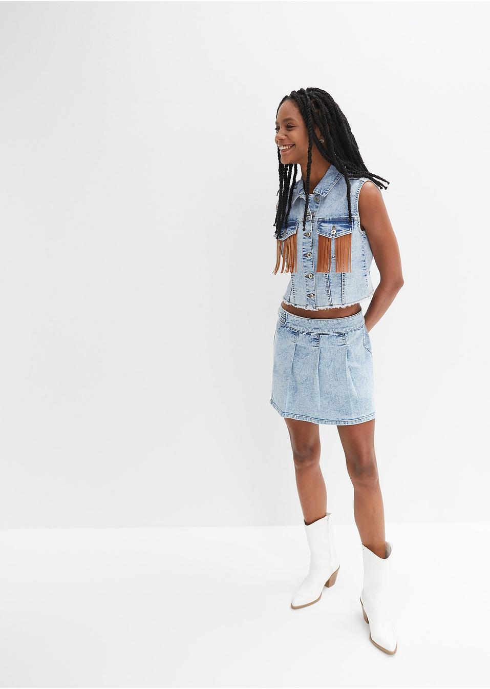 SPÓDNICA JEANSOWA MINI 