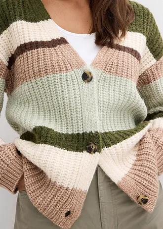 GRUBY SWETER ROZPINANY Z EFEKTEM CIENIOWANIA