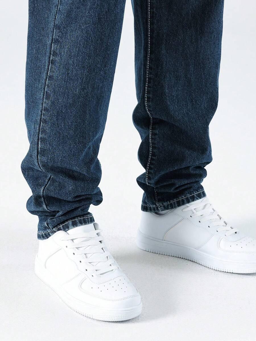 NIEBIESKIE PROSTE SPODNIE JEANS
