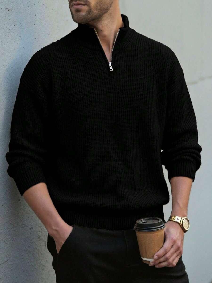 czarny sweter zamek
