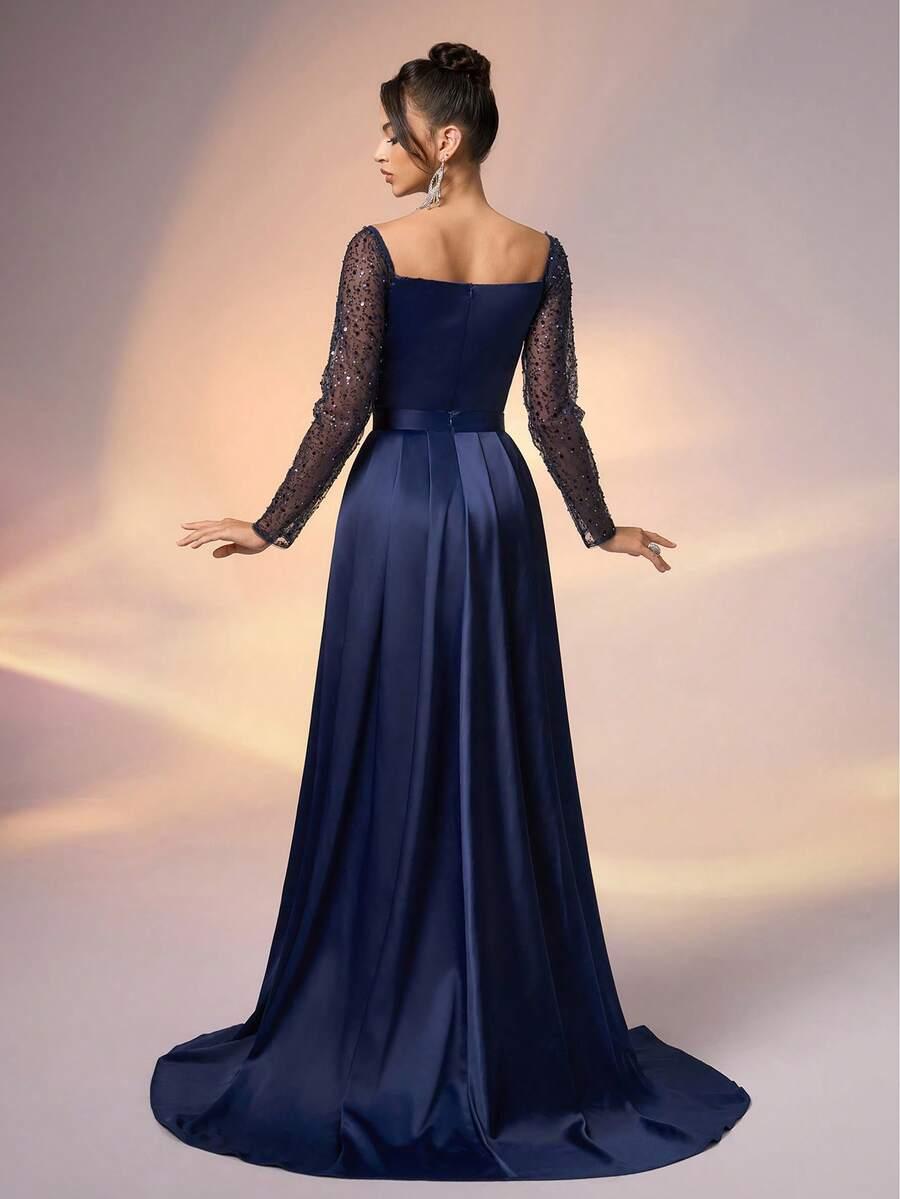 niebieska maxi sukienka 