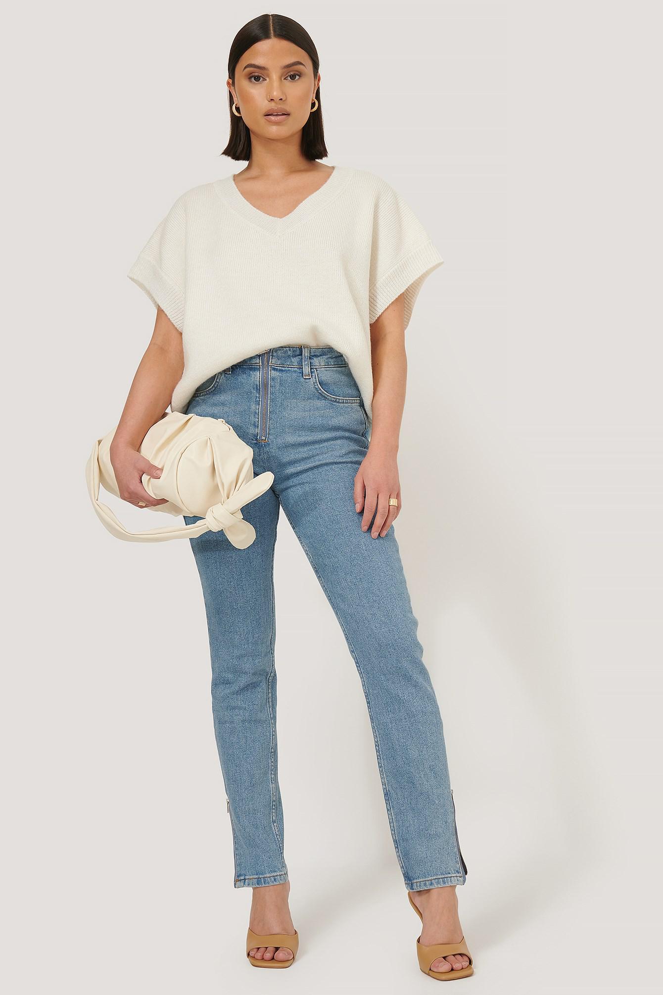 SPODNIE JEANS RURKI ROZCIĘCIA ZIP