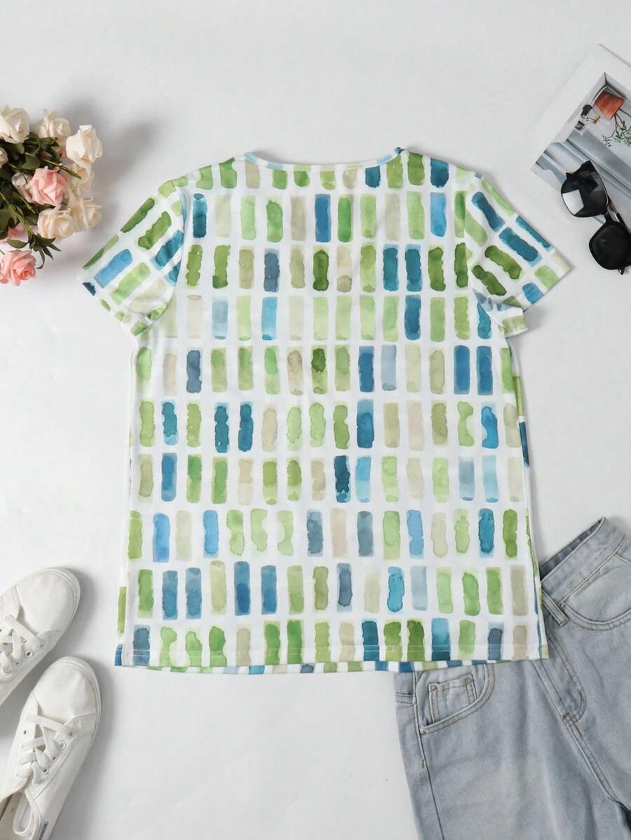 kolorowy t-shirt krótki rękaw 