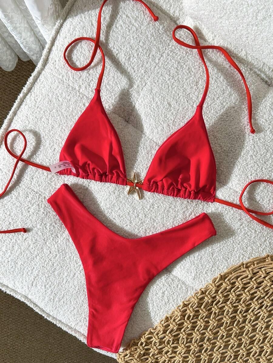 STRÓJ KĄPIELOWY BIKINI Z RAMIĄCZKAMI TYPU SPAGHETTI
