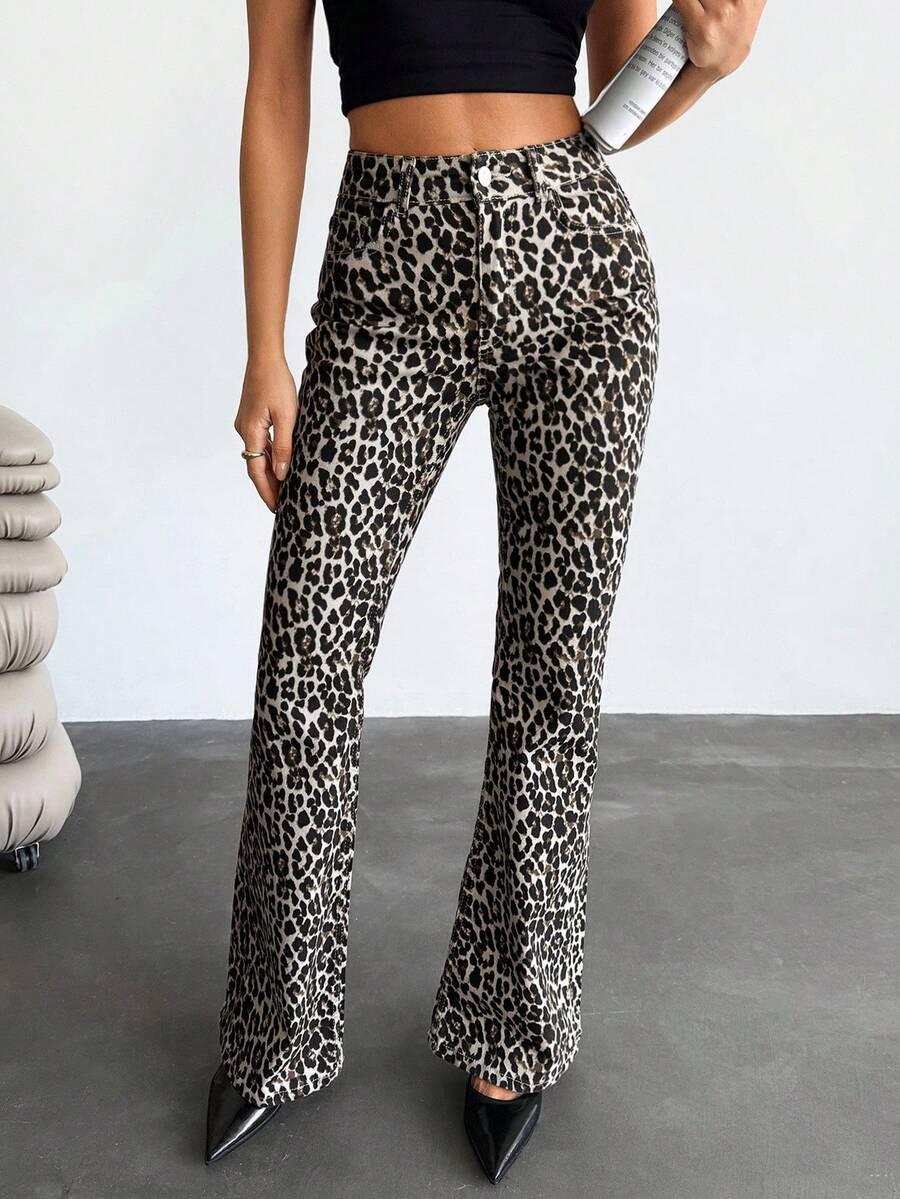SPODNIE JEANS ANIMAL PRINT